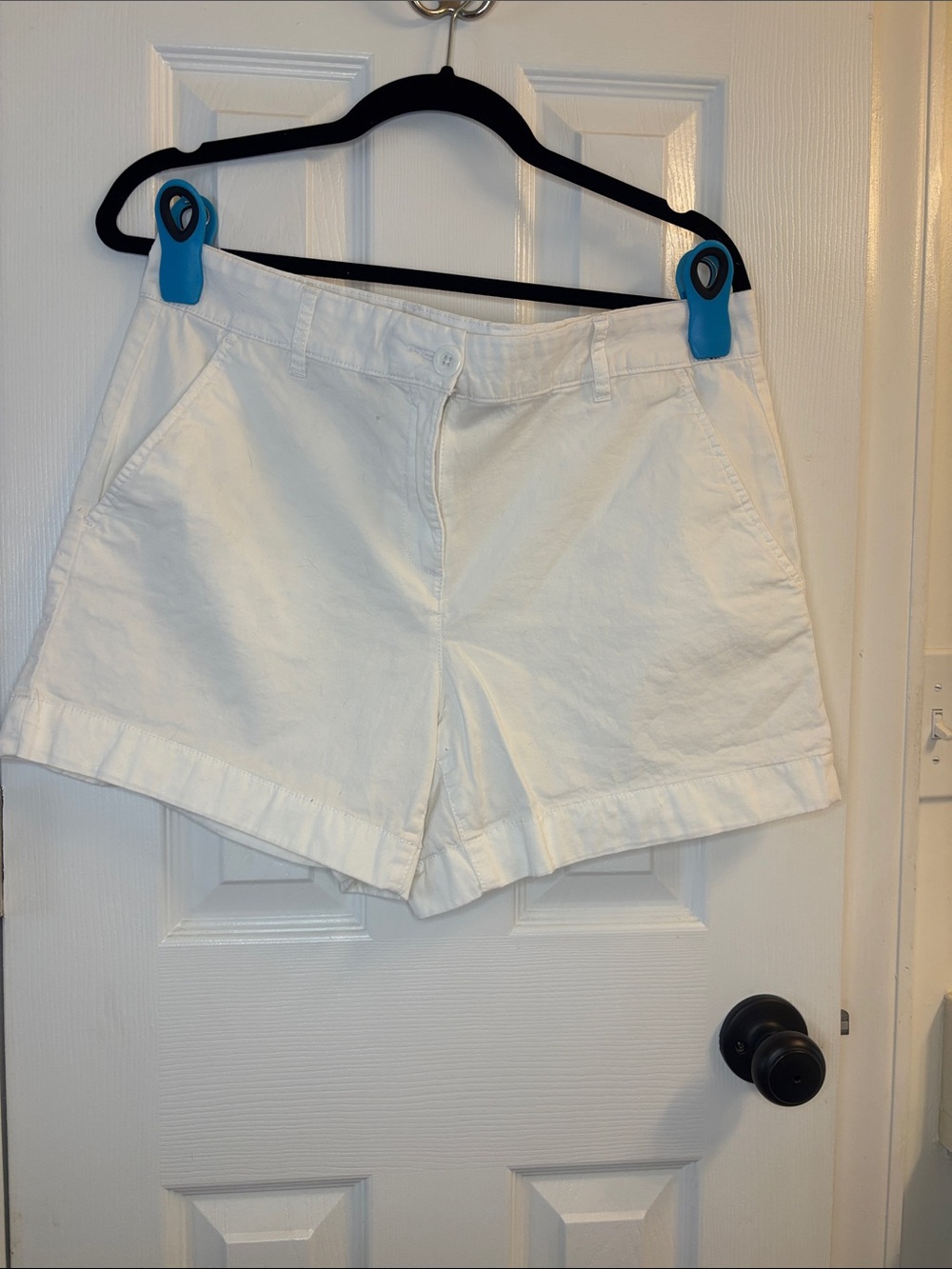 Nautica White High-Rise Casual Cotton Shorts